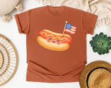 Hot Dog With Flag graphic tee in Yam