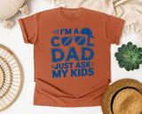 I'm A Cool Dad Just Ask My Kids Navy graphic tee in Yam