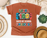 Level 100 Days Of School Unlocked graphic tee in Yam