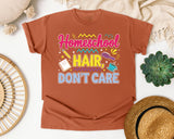 Homeschool Hair Dont Care graphic tee in Yam
