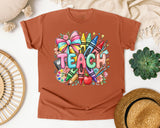 Teach Crayons graphic tee in Yam
