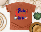 All American Wife graphic tee in Yam