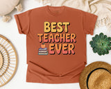 Best Teacher Ever Orange graphic tee in Yam
