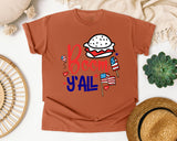 Boom Y'all Red graphic tee in Yam