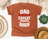 Dad Level Expert Multitasking White graphic tee in Yam