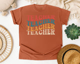 Teacher Teacher Teacher Retro graphic tee in Yam