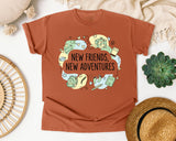 New Friends New Adventures graphic tee in Yam
