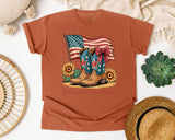 Just A Girl Who Loves America graphic tee in Yam