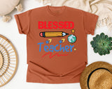 Blessed Teacher Pencil graphic tee in Yam