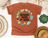 Growing Minds At Work graphic tee in Yam