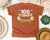 100 Days Of School Clocks graphic tee in Yam