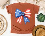 Patriotic Flag Bow Blue graphic tee in Yam