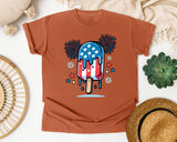 Patriotic Popsicle Fireworks graphic tee in Yam