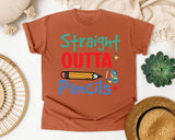 Straight Outta Pencils graphic tee in Yam