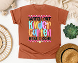 Watch Out Kindergarten Here I Come graphic tee in Yam