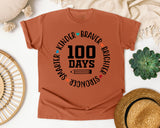 100 Days Smarter Kinder Braver Stronger White graphic tee in Yam