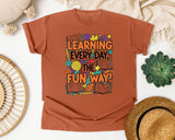 Learning Every Day The Fun Way graphic tee in Yam
