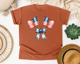 Crossed American Flags graphic tee in Yam