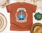Ain't No Hood Like Fatherhood White 2 graphic tee in Yam