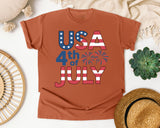 USA 4th Of July Grey 2 graphic tee in Yam