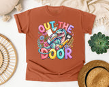 Out The Door Dinosaur graphic tee in Yam