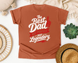 The Best Dad Not Perfect Just Legendary White graphic tee in Yam