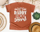 My Daddy Is My Hero White 6 graphic tee in Yam