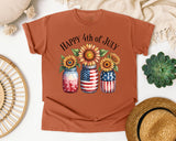 Happy 4th Of July Grey graphic tee in Yam