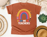 Bruh We Out Teachers Rainbow graphic tee in Yam