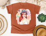 Woman In Uncle Sam Hat graphic tee in Yam