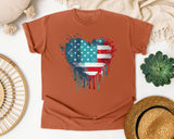 Distressed Flag Heart graphic tee in Yam