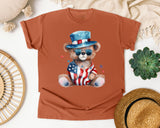 Bear In Patriotic Outfit graphic tee in Yam