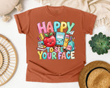 Happy To See Your Face Books graphic tee in Yam