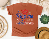 Kiss Me I Am An American graphic tee in Yam