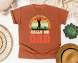 My Favorite Golf Player Calls Me Dad graphic tee in Yam