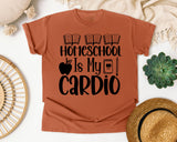 Homeschool Is My Cardio graphic tee in Yam