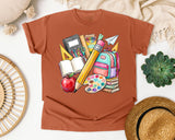 School Supplies Stack graphic tee in Yam