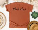 Teacherlife Hashtag graphic tee in Yam