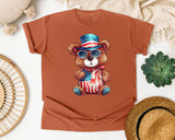 Bear With Flag Hat graphic tee in Yam