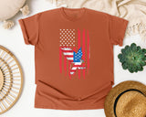 Eagle American Flag Red graphic tee in Yam