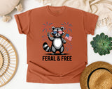Feral And Free Grey 2 graphic tee in Yam