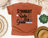 Straight Outta 4th Grade Alarm Clock graphic tee in Yam