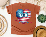 Patriotic Heart With Eyes graphic tee in Yam