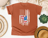 Flying Eagle American Flag graphic tee in Yam