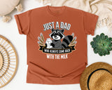 Just A Dad Who Always Came Back With The Milk Brown graphic tee in Yam