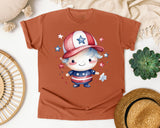 Patriotic Kid With Cap graphic tee in Yam