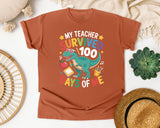 My Teacher Survived 100 Days Of Me Dino graphic tee in Yam