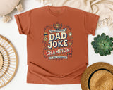 World Renowned Dad Joke Champion graphic tee in Yam