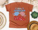 All American Girl Grey graphic tee in Yam