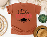 Hello Teacher Books graphic tee in Yam